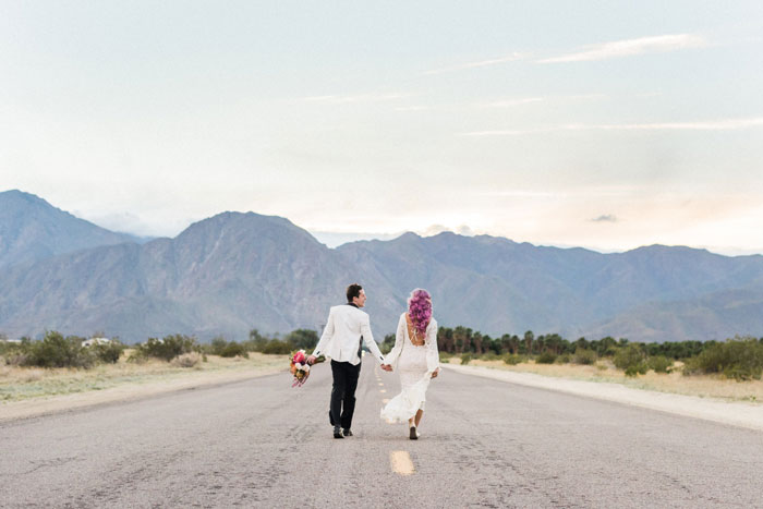 boho wedding couple