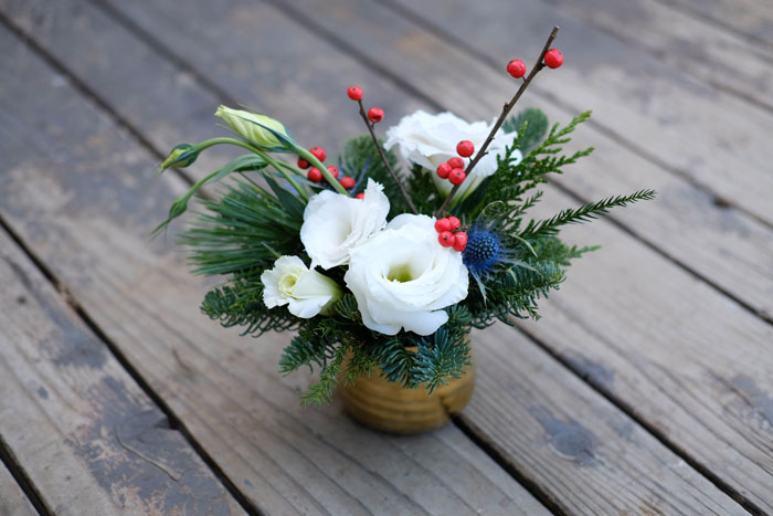 holiday floral arrangement