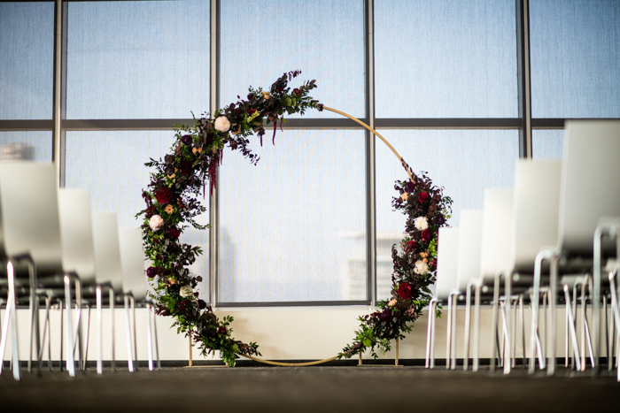 Lush foam free moon gate arch.