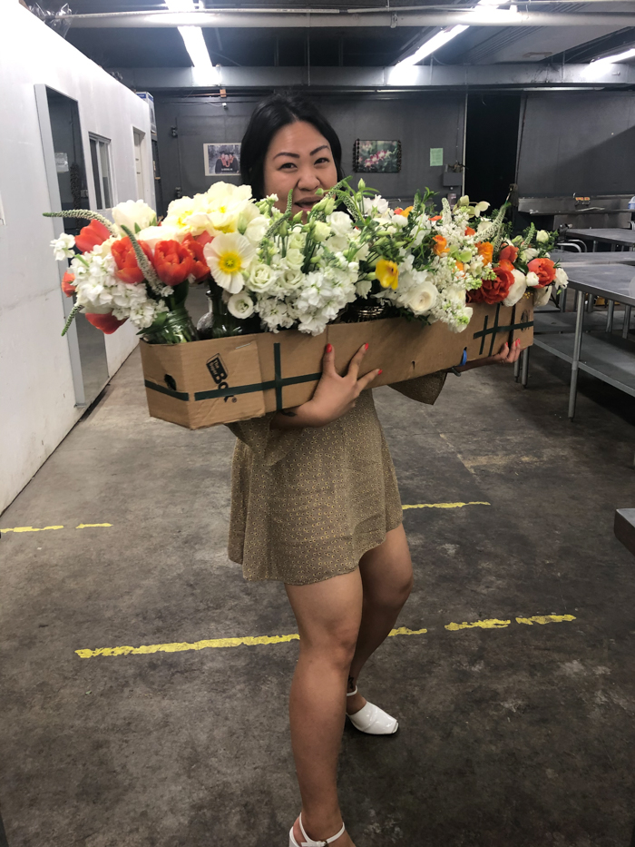 Anita  of Guided by Flowers helps us repurpose florals from an event to hospice patients.