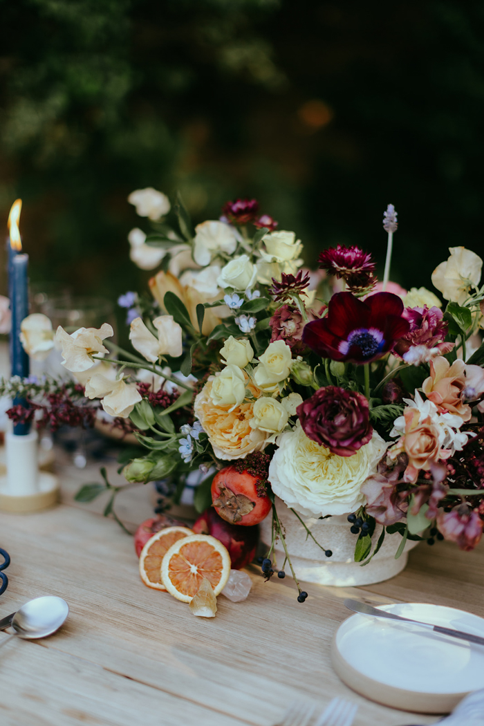 This Groom's Custom Floral Jacket Paired Perfectly With The Couple's  Moody-Inspired Decor and Color Palette